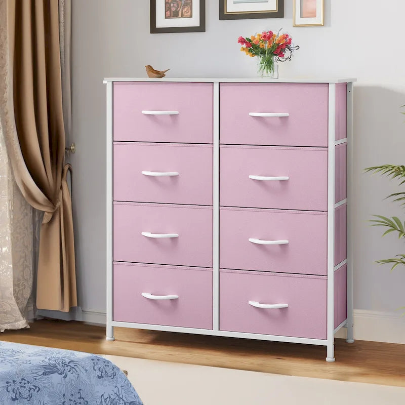 Commode verticale moderne à 8 tiroirs en tissu, tour de rangement pour chambre à coucher