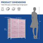 Commode verticale moderne à 8 tiroirs en tissu, tour de rangement pour chambre à coucher