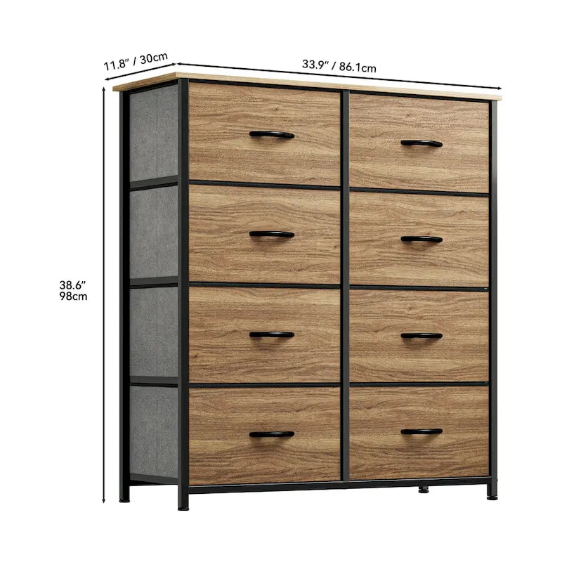 Commode verticale moderne à 8 tiroirs en tissu, tour de rangement pour chambre à coucher