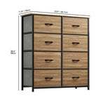Commode verticale moderne à 8 tiroirs en tissu, tour de rangement pour chambre à coucher