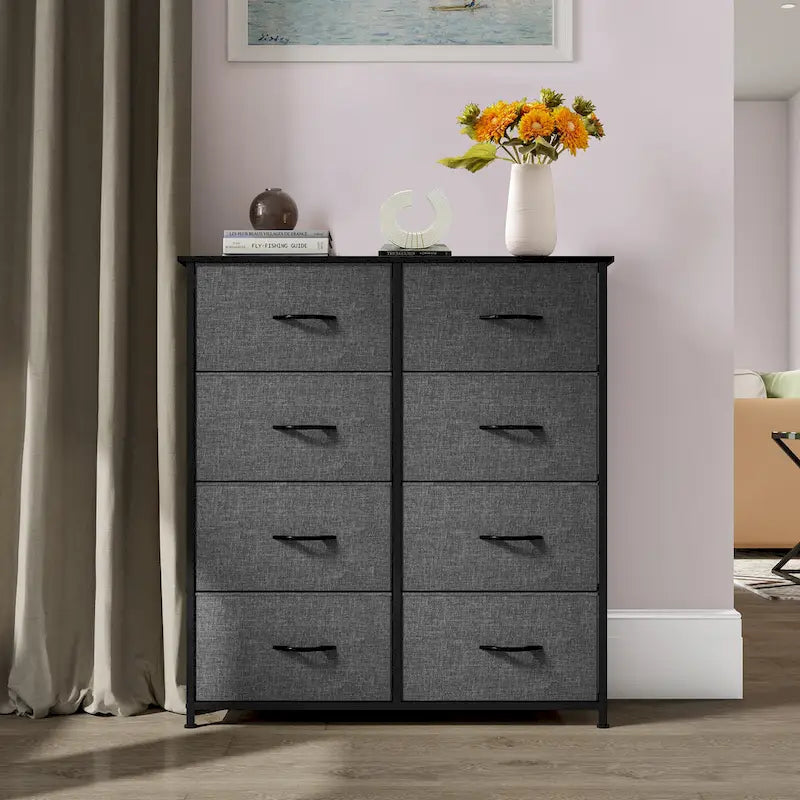 Commode verticale moderne à 8 tiroirs en tissu, tour de rangement pour chambre à coucher