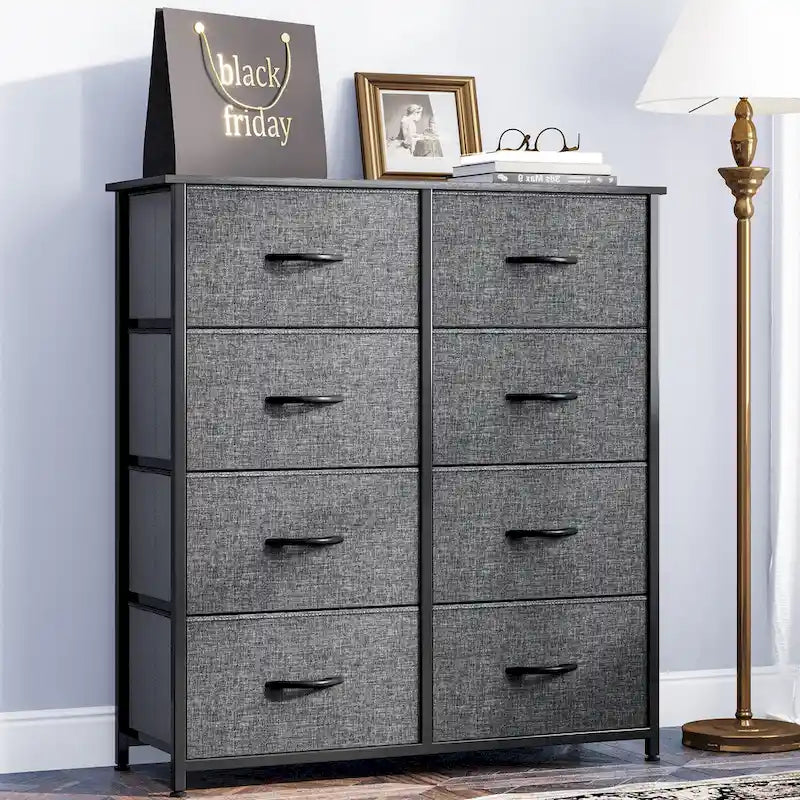 Commode verticale moderne à 8 tiroirs en tissu, tour de rangement pour chambre à coucher