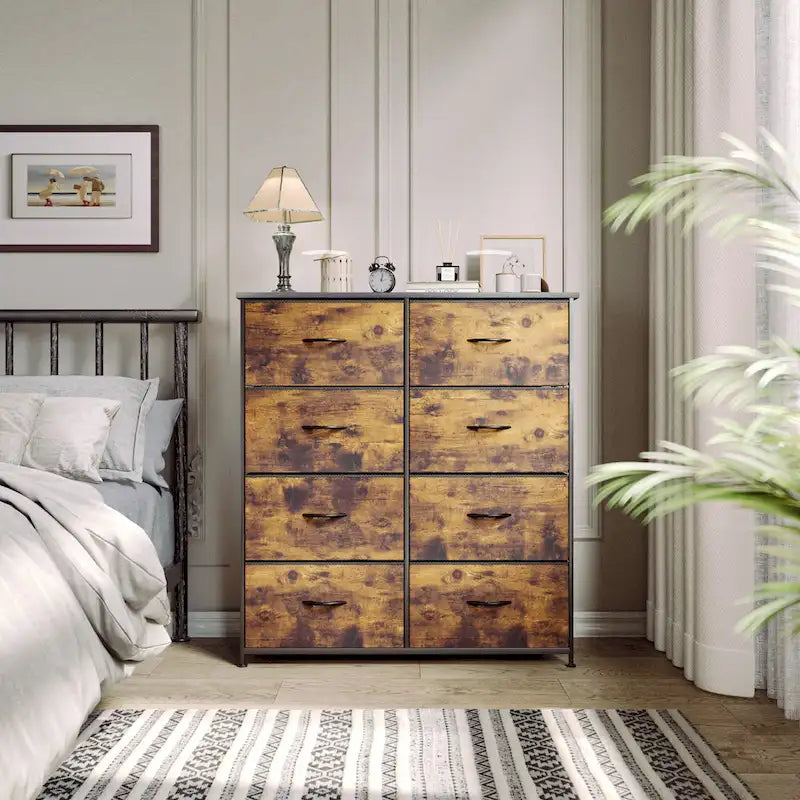 Commode verticale moderne à 8 tiroirs en tissu, tour de rangement pour chambre à coucher