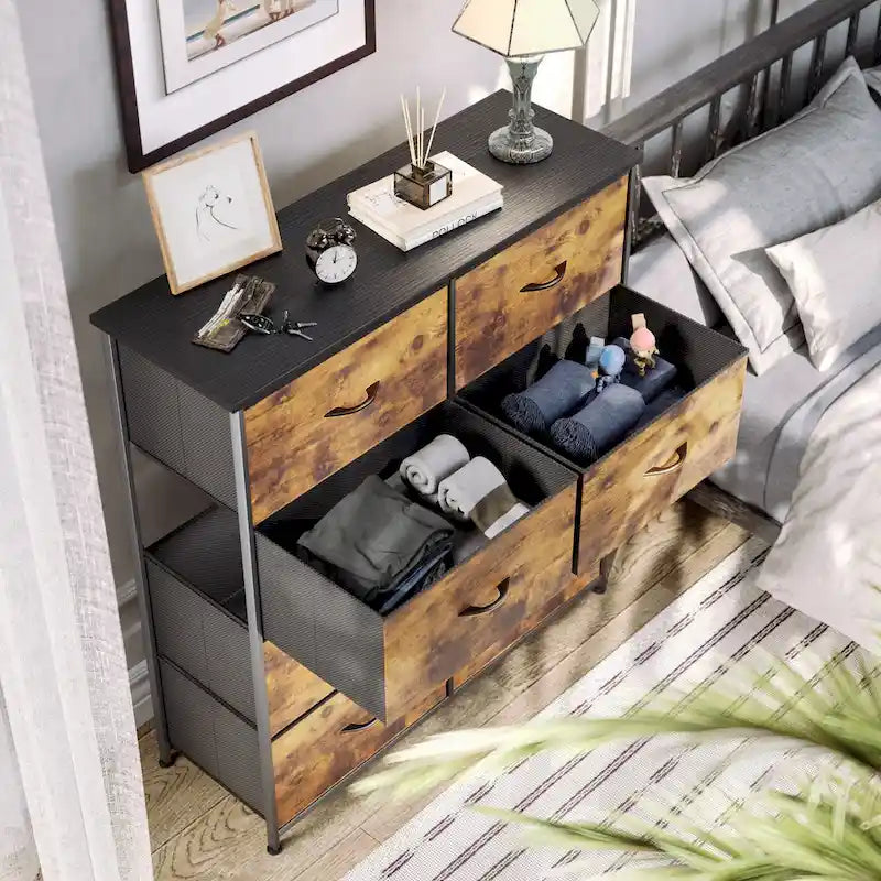 Commode verticale moderne à 8 tiroirs en tissu, tour de rangement pour chambre à coucher