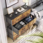Commode verticale moderne à 8 tiroirs en tissu, tour de rangement pour chambre à coucher