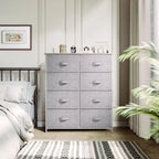 Commode verticale moderne à 8 tiroirs en tissu, tour de rangement pour chambre à coucher