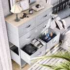 Commode verticale moderne à 8 tiroirs en tissu, tour de rangement pour chambre à coucher