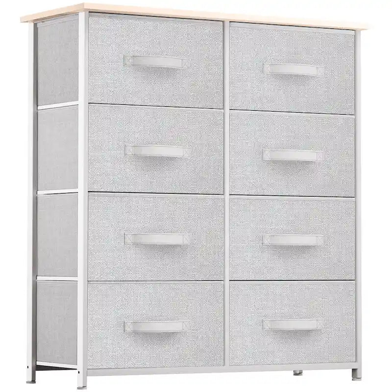 Commode verticale moderne à 8 tiroirs en tissu, tour de rangement pour chambre à coucher