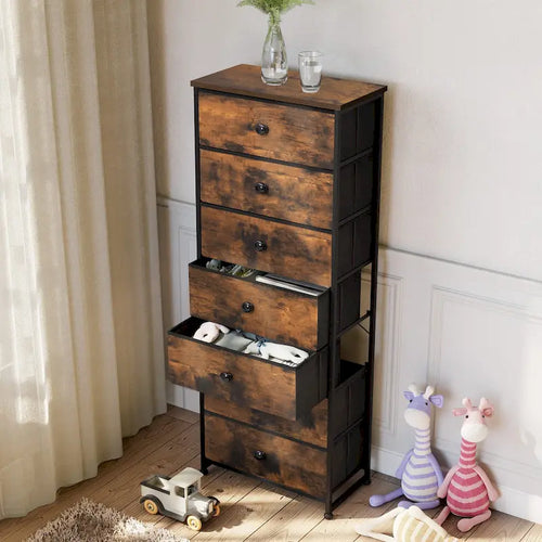 Commode de rangement à 7 tiroirs pour chambre à coucher