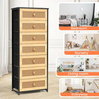 Commode de rangement à 7 tiroirs pour chambre à coucher