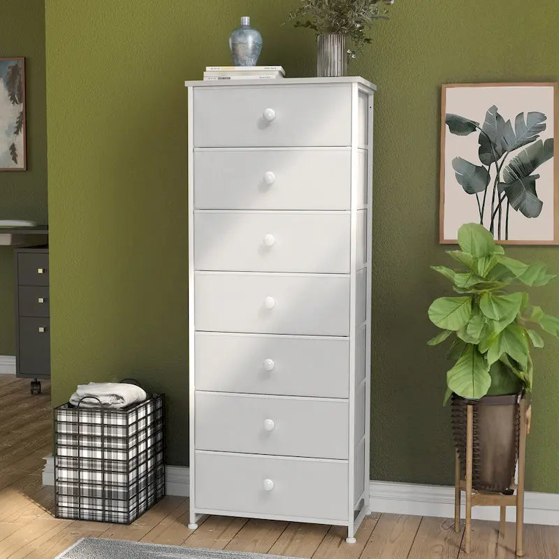 Commode de rangement à 7 tiroirs pour chambre à coucher