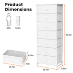 Commode de rangement à 7 tiroirs pour chambre à coucher