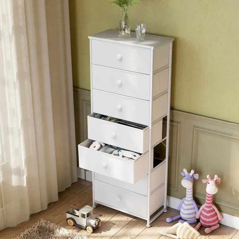 Commode de rangement à 7 tiroirs pour chambre à coucher
