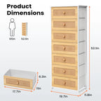 Commode de rangement à 7 tiroirs pour chambre à coucher