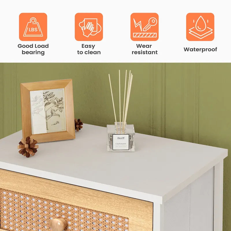 Commode de rangement à 7 tiroirs pour chambre à coucher