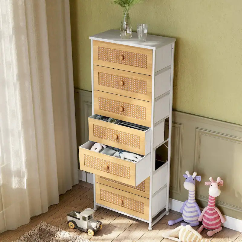 Commode de rangement à 7 tiroirs pour chambre à coucher