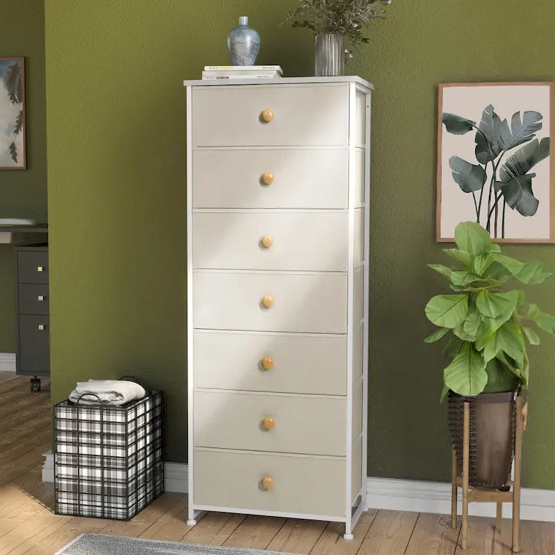 Commode de rangement à 7 tiroirs pour chambre à coucher