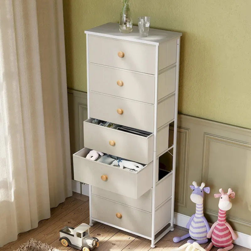 Commode de rangement à 7 tiroirs pour chambre à coucher