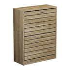 Meuble de rangement pour chaussures 6-12 paires, deux tiroirs, peu encombrant, gris/chêne