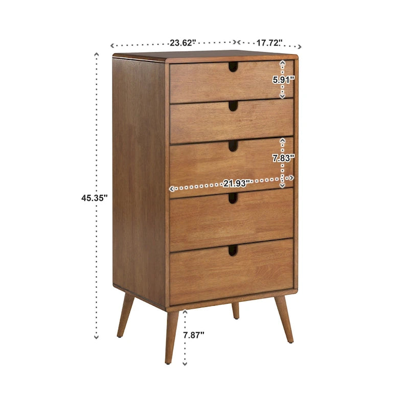 Commode 5 tiroirs Clark en chêne finition chêne par Modern