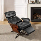 Fauteuil inclinable en similicuir de style moderne du milieu du siècle