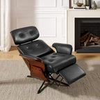 Fauteuil inclinable en similicuir de style moderne du milieu du siècle