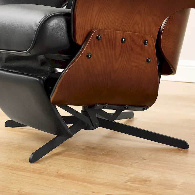 Fauteuil inclinable en similicuir de style moderne du milieu du siècle
