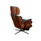 Fauteuil inclinable en similicuir de style moderne du milieu du siècle