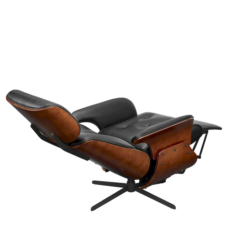Fauteuil inclinable en similicuir de style moderne du milieu du siècle