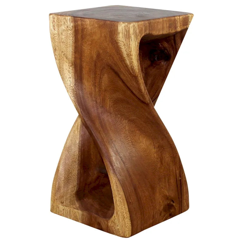 Tabouret Haussmann Original Twist en Bois 12 X 12 X 23 Po Huile de Noyer - 12 x 12 x 23