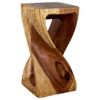 Tabouret Haussmann Original Twist en Bois 12 X 12 X 23 Po Huile de Noyer - 12 x 12 x 23