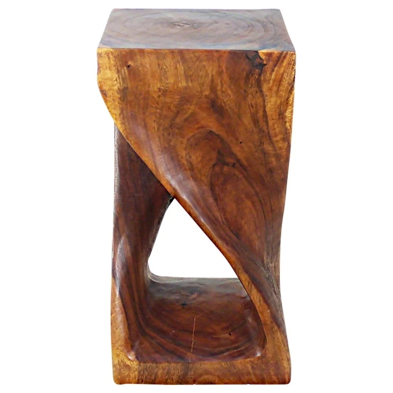 Tabouret Haussmann Original Twist en Bois 12 X 12 X 23 Po Huile de Noyer - 12 x 12 x 23