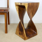 Tabouret Haussmann Original Twist en Bois 12 X 12 X 23 Po Huile de Noyer - 12 x 12 x 23