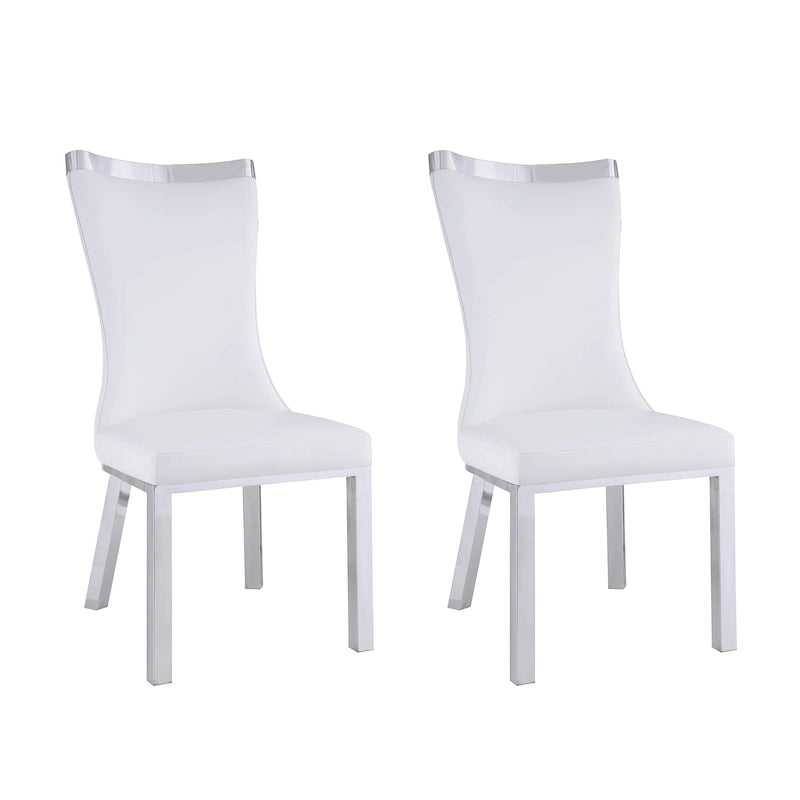 Chaise de salle à manger Amelia à dossier incurvé, blanche, lot de 2 - S/O