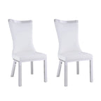 Chaise de salle à manger Amelia à dossier incurvé, blanche, lot de 2 - S/O