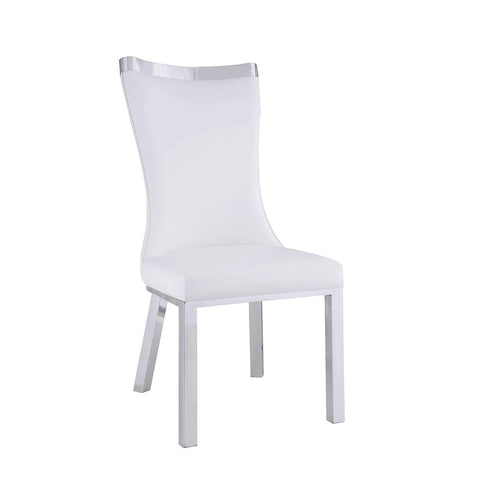 Chaise de salle à manger Amelia à dossier incurvé, blanche, lot de 2 - S/O