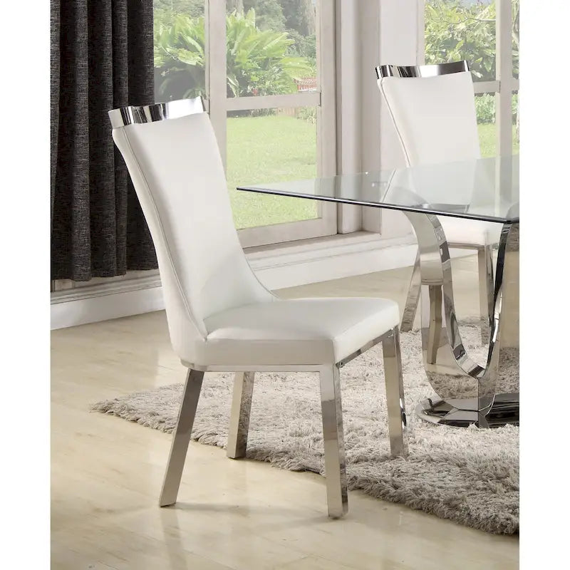 Chaise de salle à manger Amelia à dossier incurvé, blanche, lot de 2 - S/O