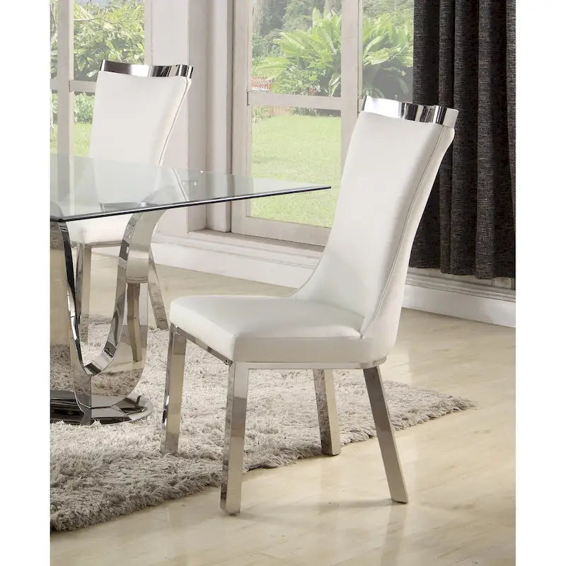 Chaise de salle à manger Amelia à dossier incurvé, blanche, lot de 2 - S/O