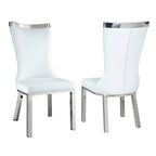 Chaise de salle à manger Amelia à dossier incurvé, blanche, lot de 2 - S/O