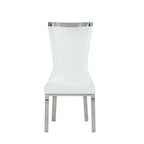 Chaise de salle à manger Amelia à dossier incurvé, blanche, lot de 2 - S/O