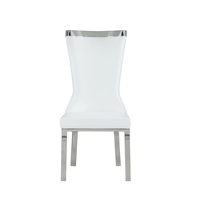 Chaise de salle à manger Amelia à dossier incurvé, blanche, lot de 2 - S/O