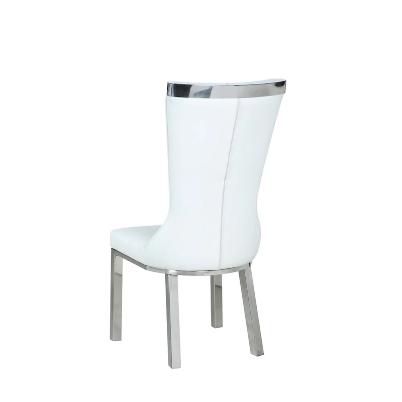 Chaise de salle à manger Amelia à dossier incurvé, blanche, lot de 2 - S/O
