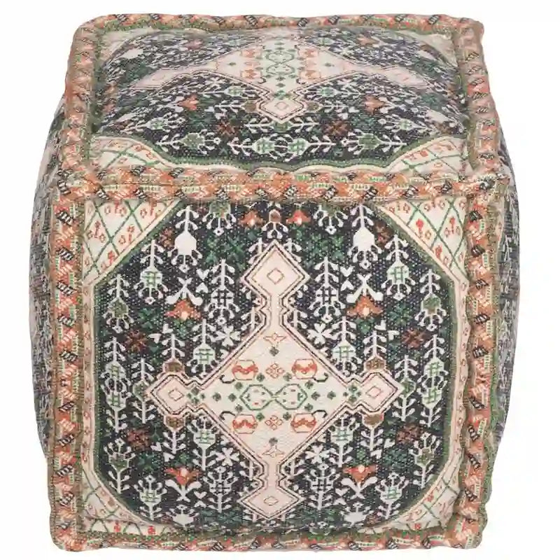 HERAT ORIENTAL Pouf en coton indo tissé main (Inde) - 40,6 x 40,6 x 40,6