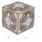HERAT ORIENTAL Pouf en coton indo tissé main (Inde) - 40,6 x 40,6 x 40,6