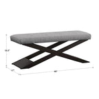 Banc Bosworth 48 po en bois à piètement en X par Classic