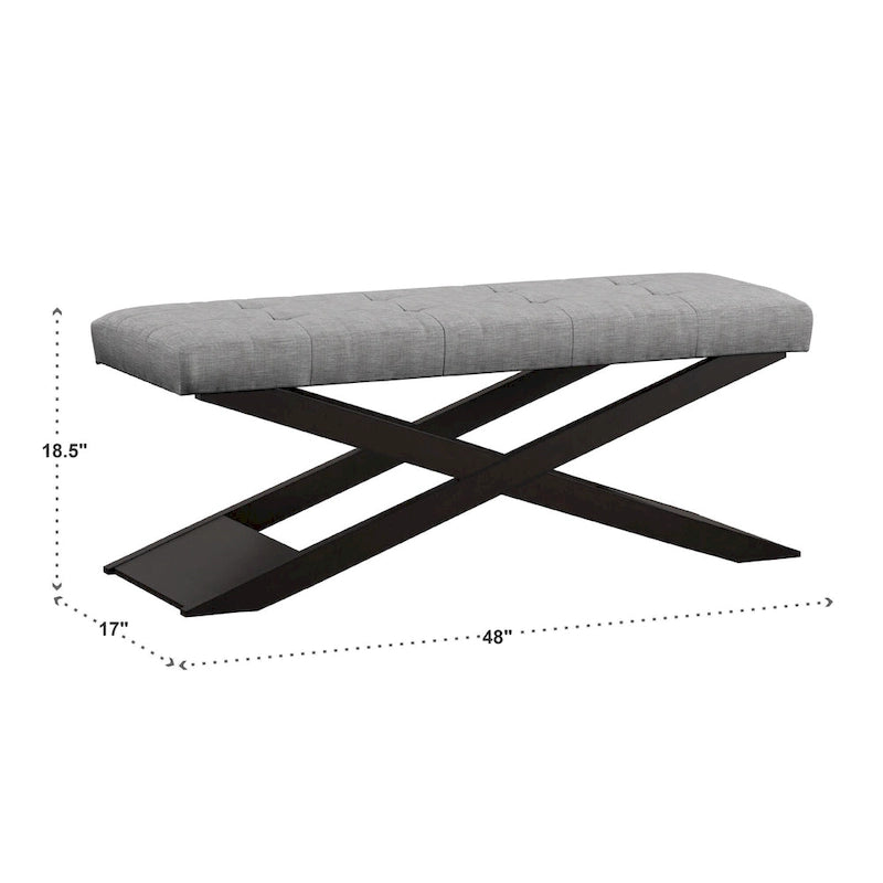 Banc Bosworth 48 po en bois à piètement en X par Classic