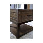 Table d'appoint rectangulaire Johurst gris-brun décontractée