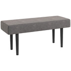 HOMCOM Banc de bout de lit de 99 cm, Banc de couloir rembourré avec pieds en acier, Banc de chambre à coucher, Gris
