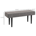 HOMCOM Banc de bout de lit de 99 cm, Banc de couloir rembourré avec pieds en acier, Banc de chambre à coucher, Gris