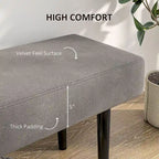 HOMCOM Banc de bout de lit de 99 cm, Banc de couloir rembourré avec pieds en acier, Banc de chambre à coucher, Gris